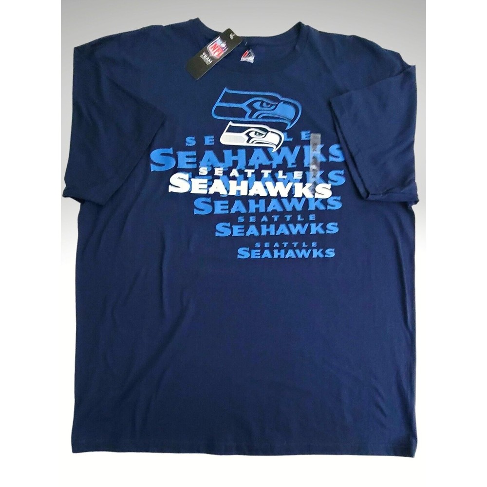 Seattle Seahawks NFL  Football  Blue T Shirt By Majestic Size 2XL New With Tags